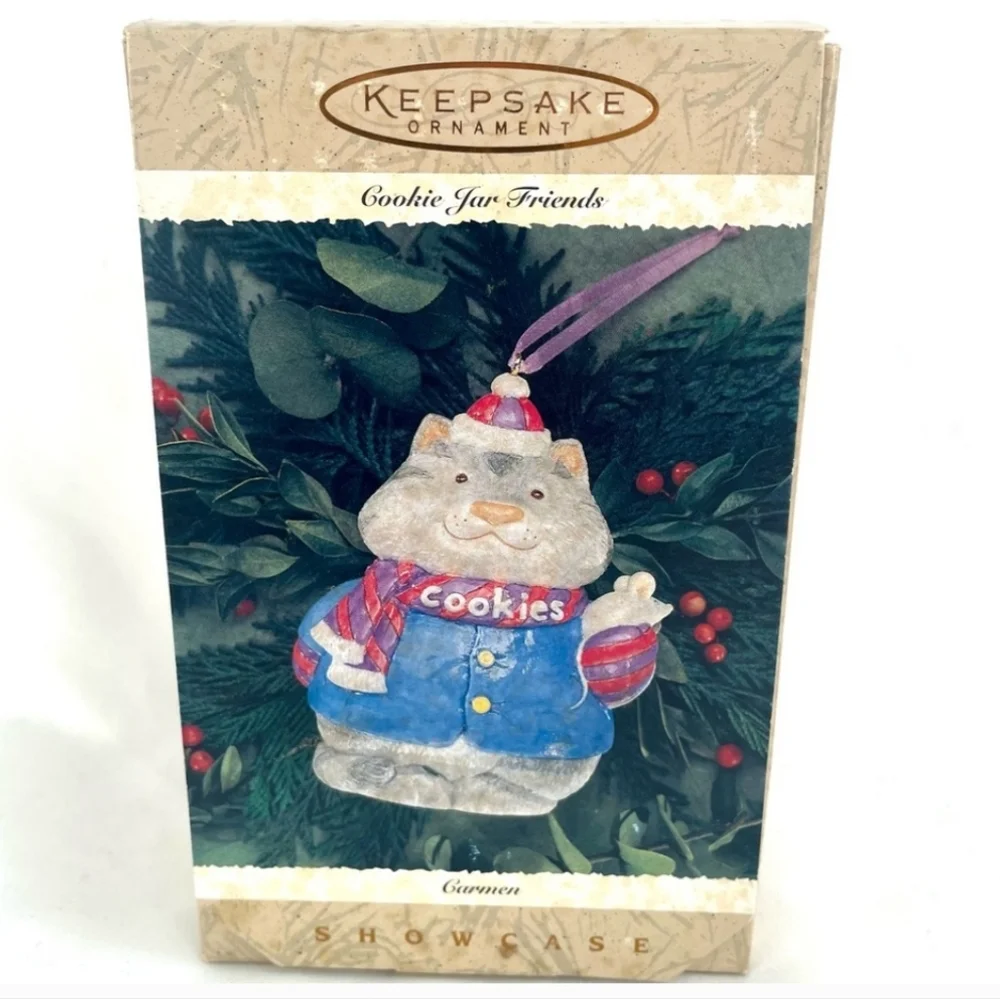 Hallmark 1996 Keepsake Ornament Cookie Jar Friends Carmen Cat Showcase